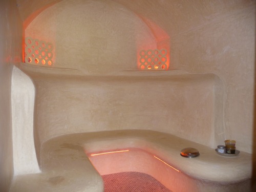 hammam dans espace bien-être en tadelakt